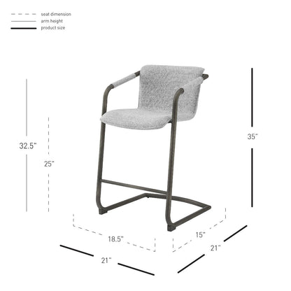 New Pacific Direct Indy Fabric Counter Stool, (Set of 2) 1060030-218 - 1060030-218