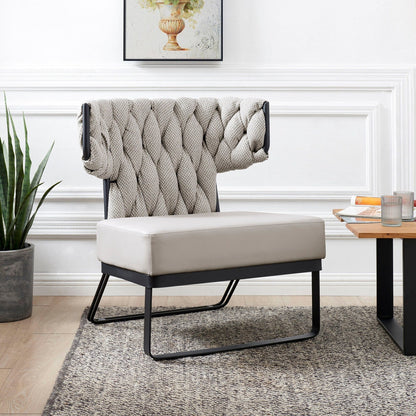 New Pacific Direct Leander Fabric/PU Accent Chair -  1240011-5006