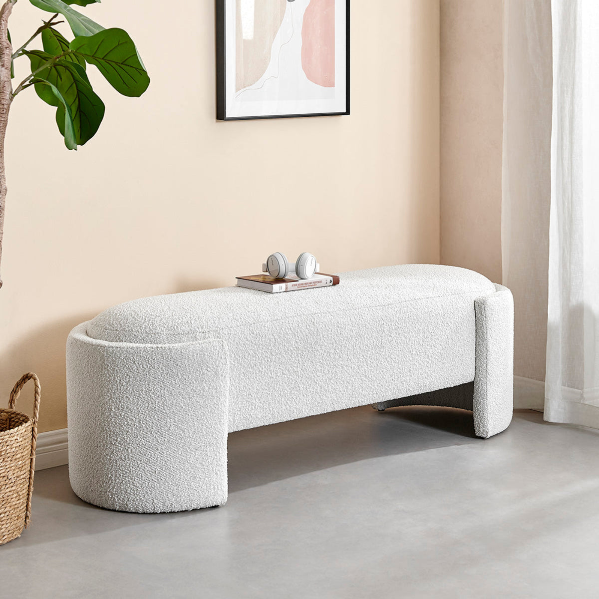 New Pacific Direct Felicia Fabric Bench 1250046-563 - 1250046-563