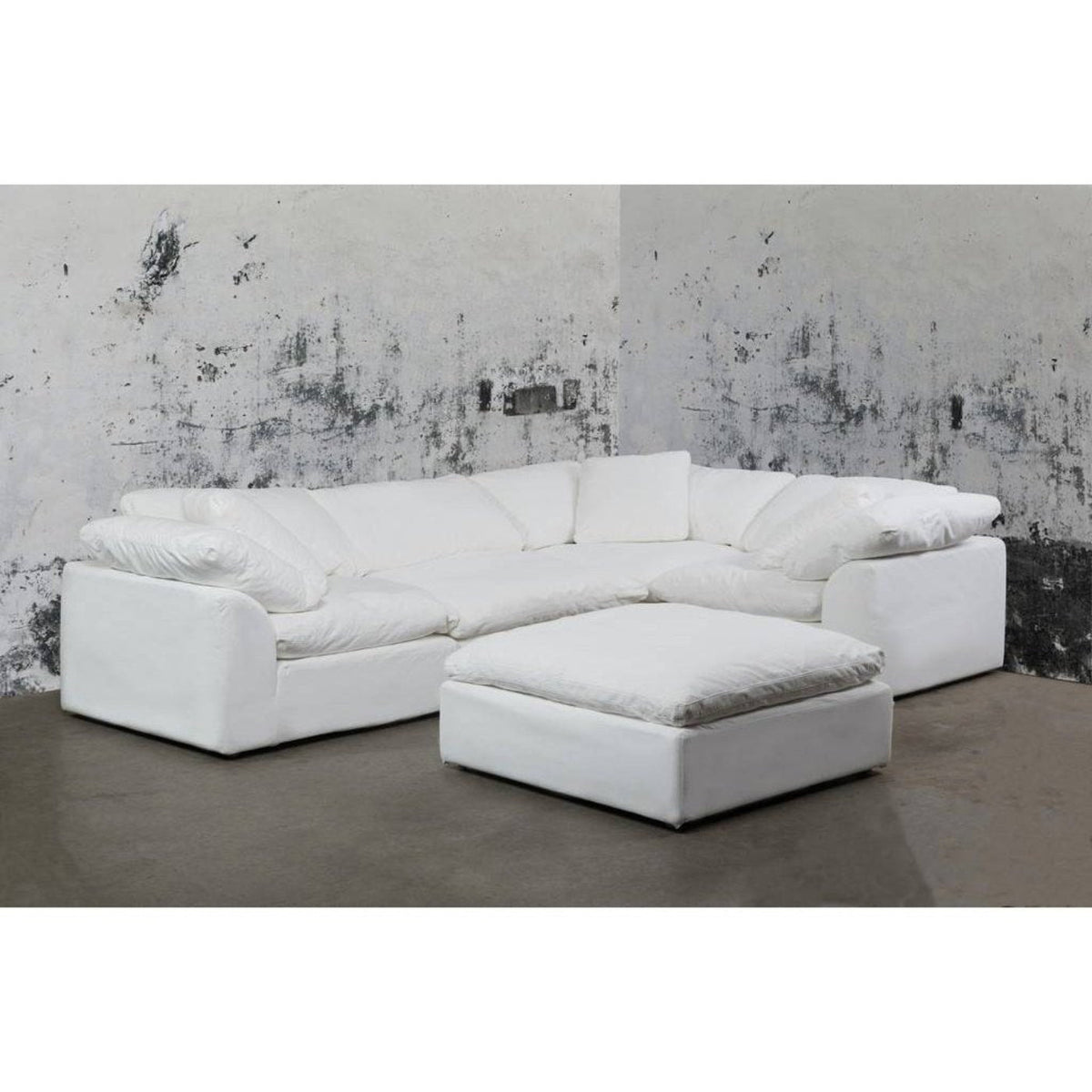 Sunset Trading Cloud Puff 3 Piece 88" Wide Slipcovered Modular Sectional Small L Shaped Sofa - SU-1458-81-3C