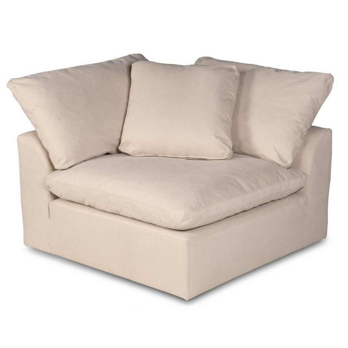 Sunset Trading Cloud Puff 3 Piece 88" Wide Slipcovered Modular Sectional Small L Shaped Sofa - SU-1458-84-3C