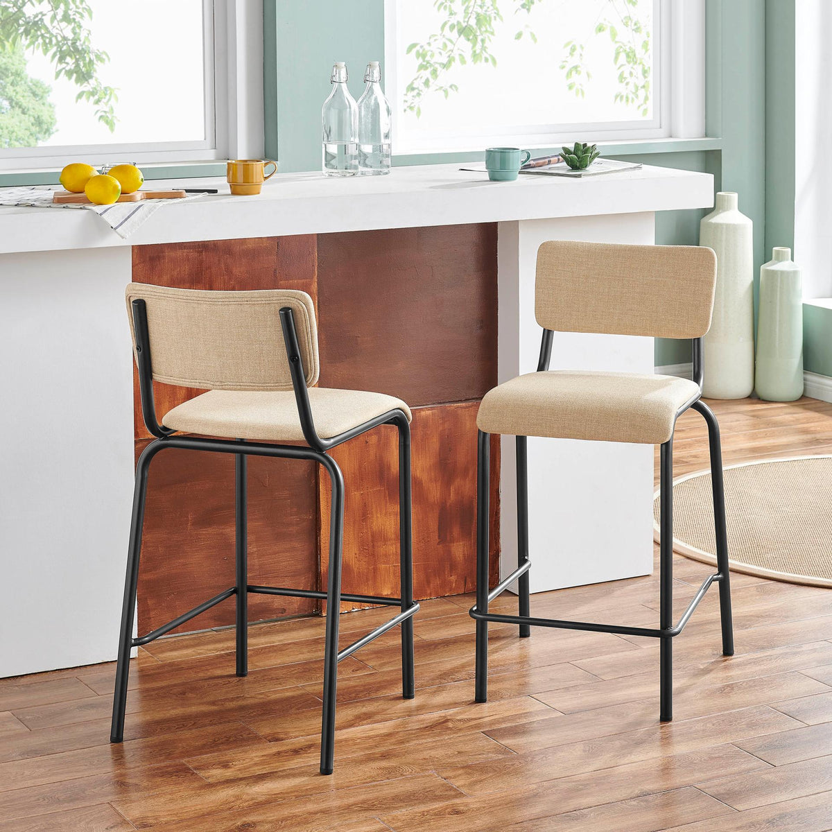 New Pacific Direct Lehman Fabric Counter Stool, (Set of 4)  - 9300099-532