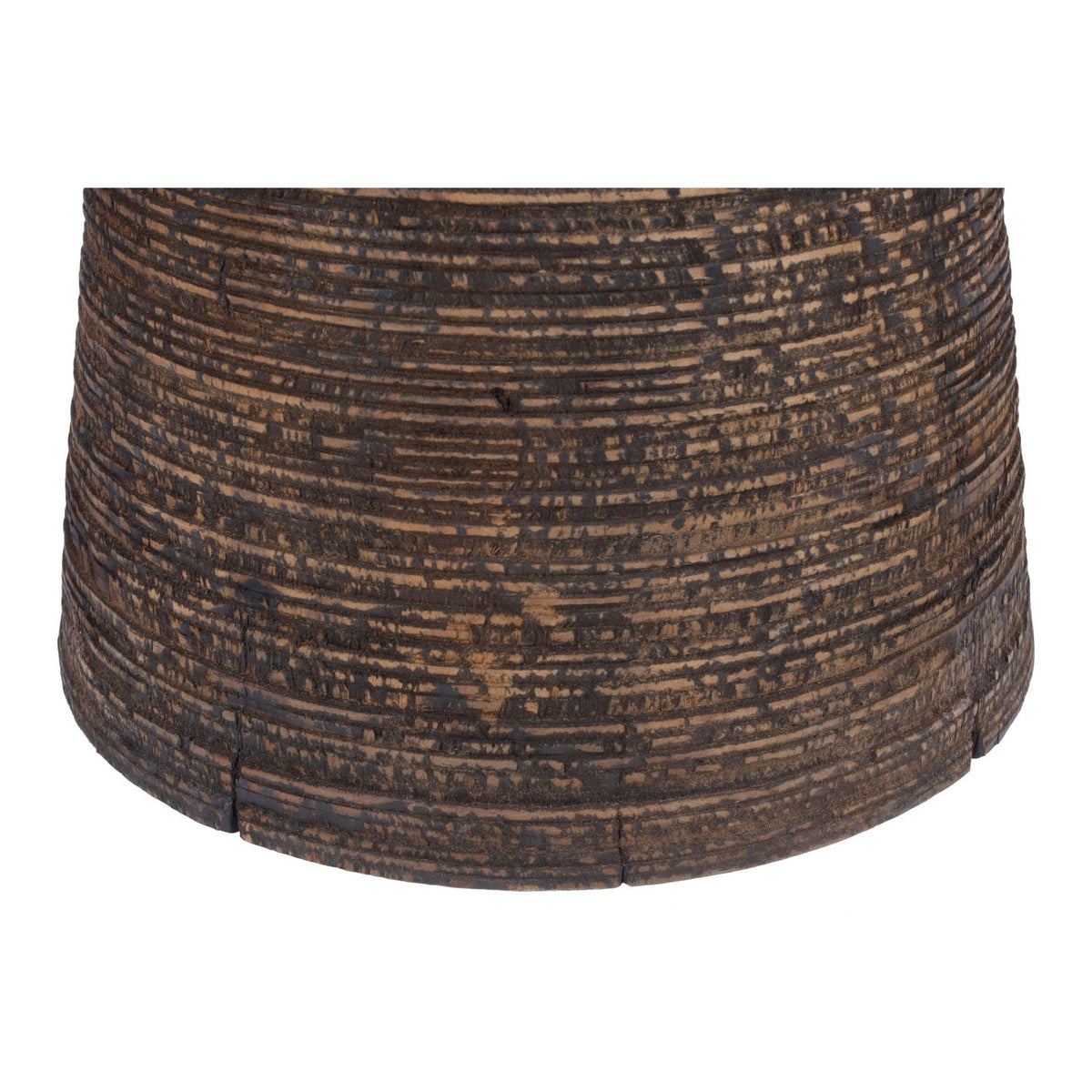 New Pacific Direct Millen Reclaimed Teak Wood Side/ End Table w/ Steel Tray Top 9600038 - 9600038