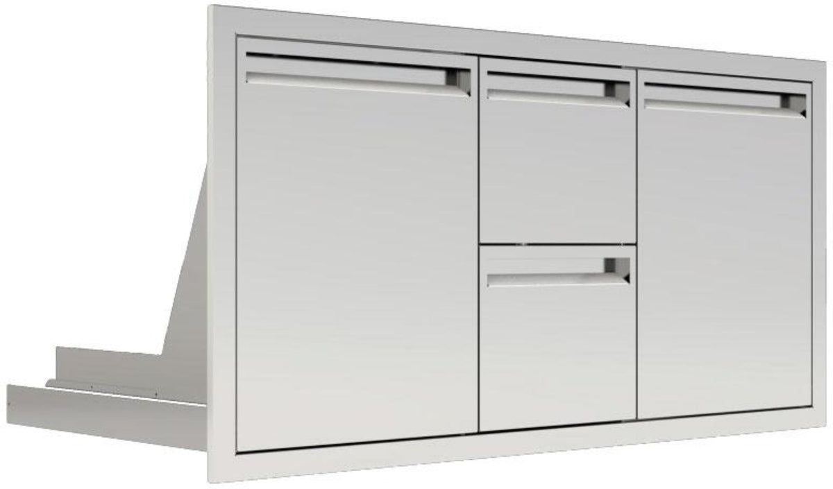 Pacific Coast Manufacturing 350H Series 42" Door/Double Drawer w/ Trash Roll-Out Combo - 350H-DDC-42TR