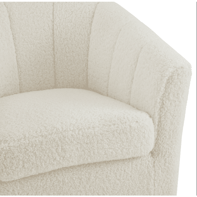 New Pacific Direct Natasha Faux Shearling Fabric w/ Gold Metal Swivel Accent Arm Chair  - 1900192-560
