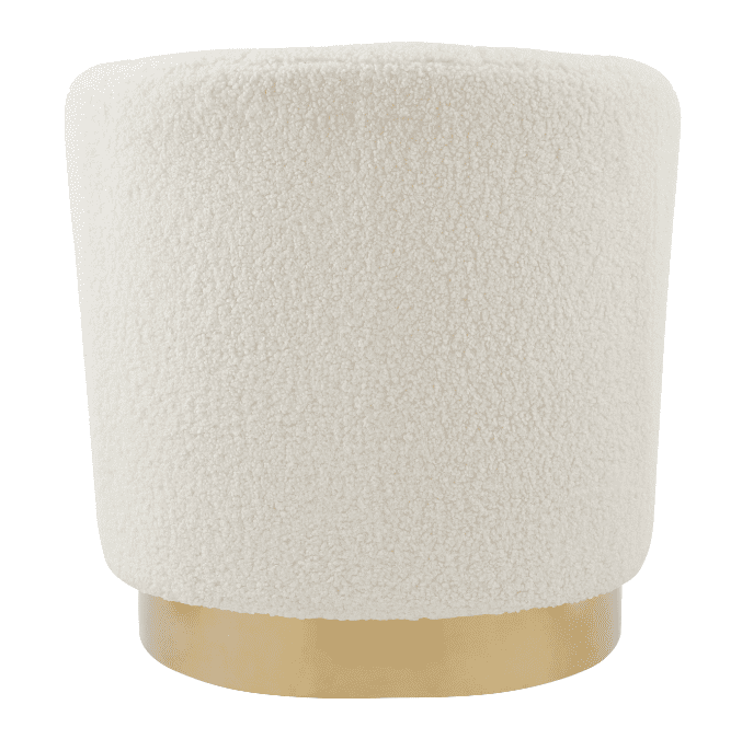 New Pacific Direct Natasha Faux Shearling Fabric w/ Gold Metal Swivel Accent Arm Chair  - 1900192-560