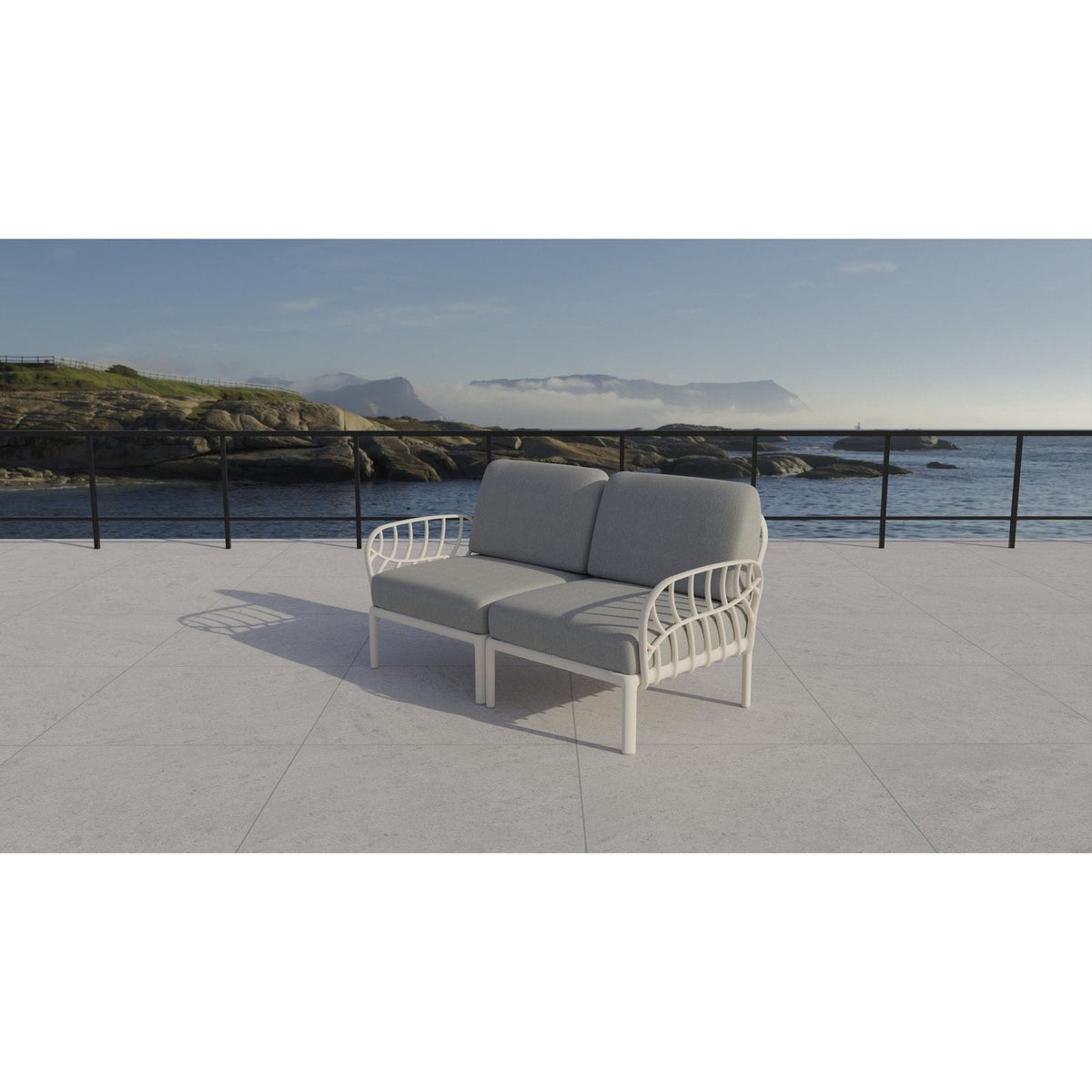 Strata Furniture Dahlia Patio Loveseat White -  ODALWG