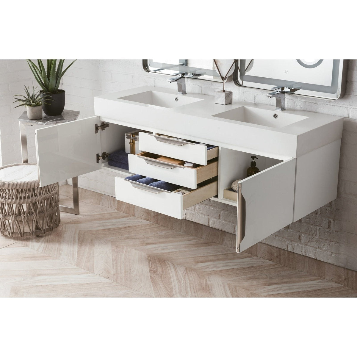 James Martin Vanities Mercer Island 59" Double Vanity - 389-V59D-AGR-G-DGG