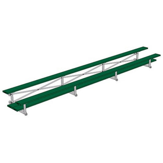 Bleacher - 21 ft. (2 Row - Double Foot Plank) - Tip & Roll - BLDP-221TRG