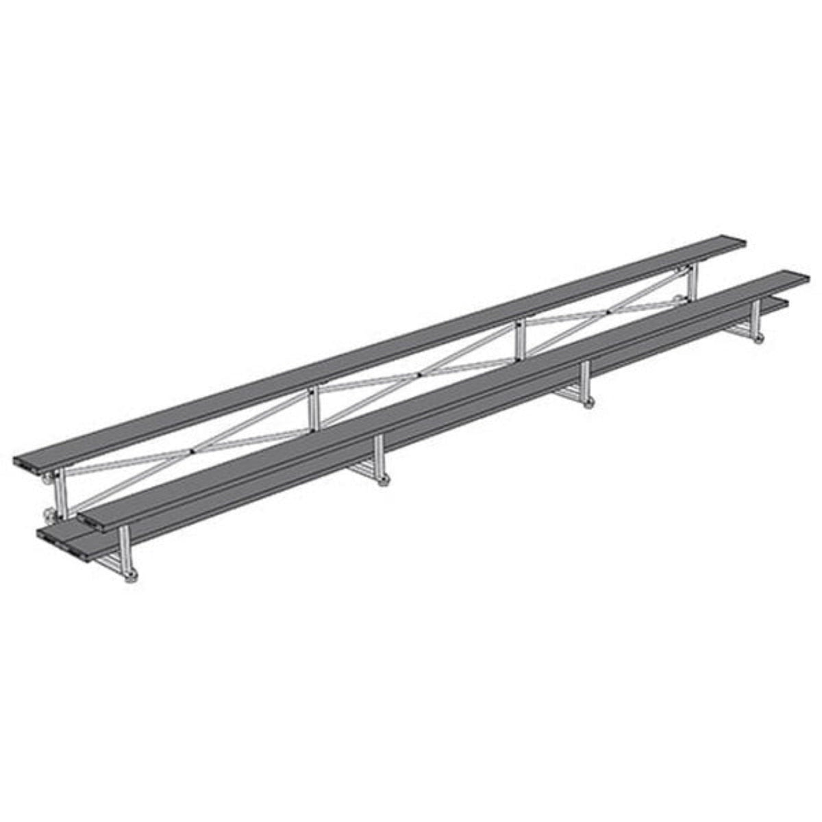 Bleacher - 21 ft. (2 Row - Double Foot Plank) - Tip & Roll - BLDP-221TRG