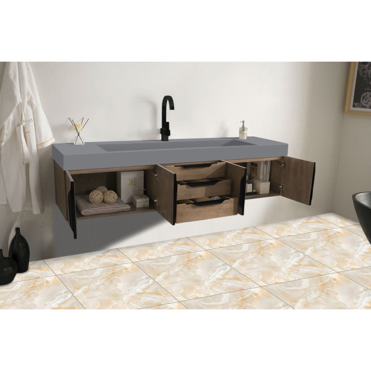 James Martin Vanities Mercer Island 72" Single Vanity - 389-V72S-AGR-G-DGG