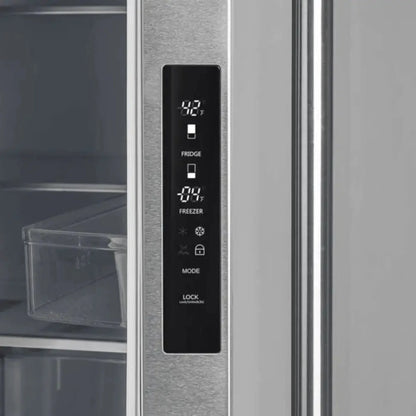Forno Moena 36 Inch Built-in French Door Stainless Steel Refrigerator, 19.2 CU. FT. 40 Inch Wide with Modern Decorative Grill Kitchen and Ice Maker - FFRBI1820-40MG