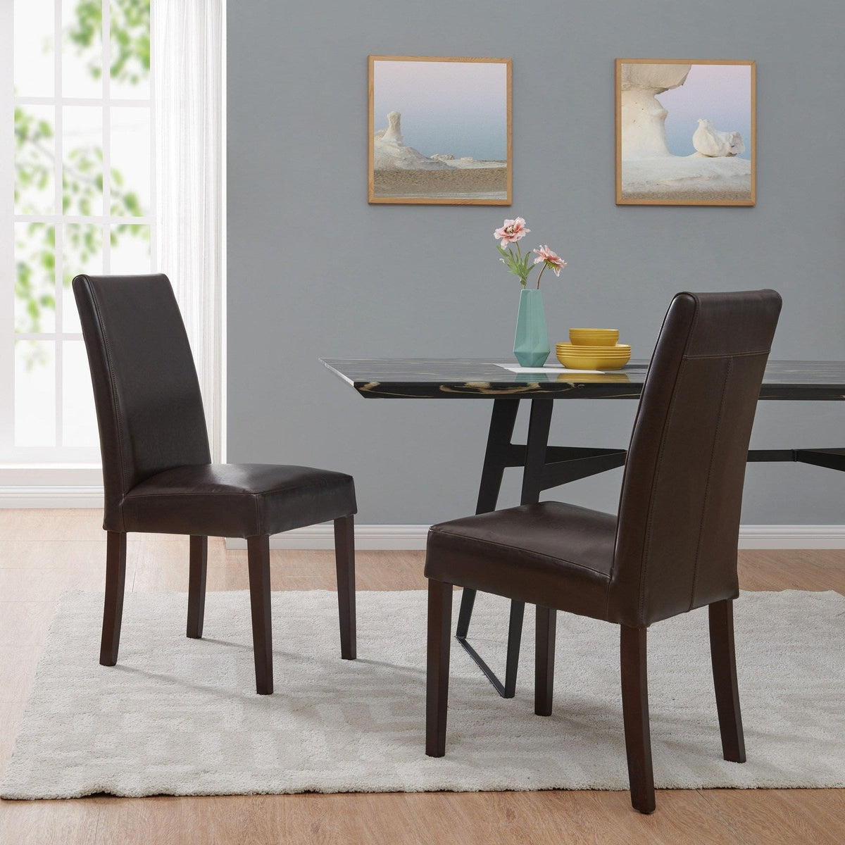 New Pacific Direct Hartford Bicast Leather Dining Chair, (Set of 2)  - 198140-01