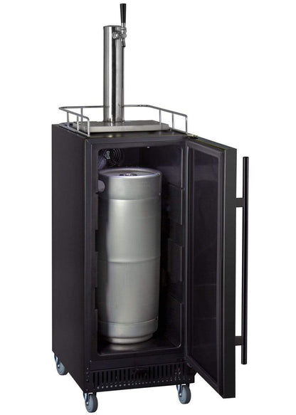 15" Wide Cold Brew Coffee Single Tap Black Commercial Kegerator - ICS15BBRNK