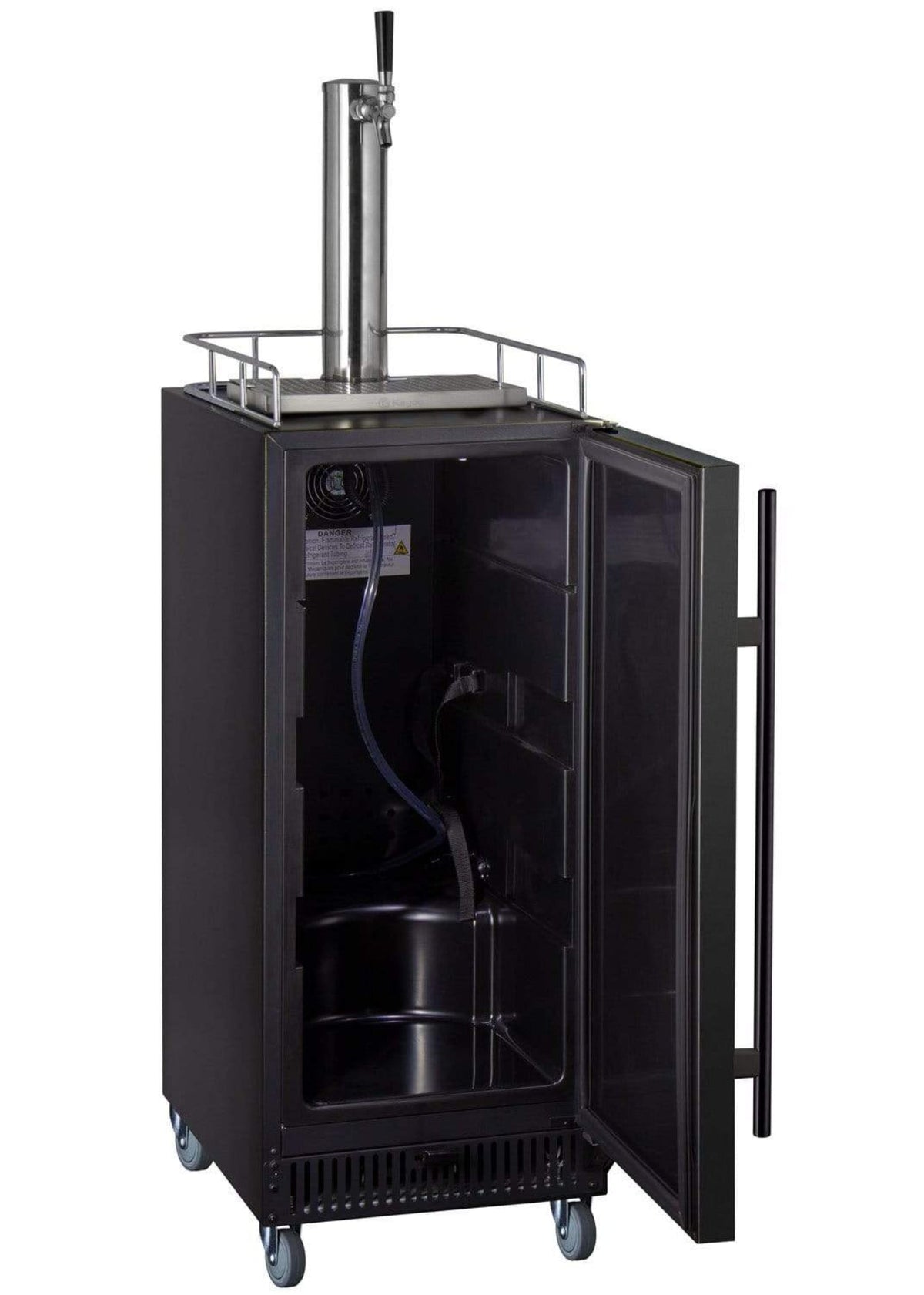 15" Wide Cold Brew Coffee Single Tap Black Commercial Kegerator - ICS15BBRNK