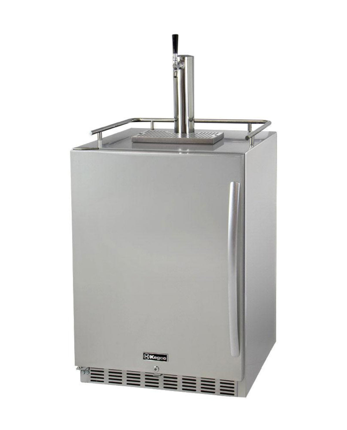 Kegco 24" Wide All Stainless Steel Outdoor Built-In Left Hinge Kegerator with Kit - HK38SSU-L-1