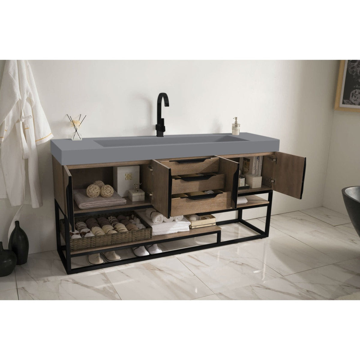 James Martin Vanities Columbia 72" Single Vanity - 388-V72S-AGR-MB-DGG